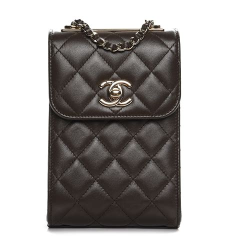 chanel lambskin phone holder.